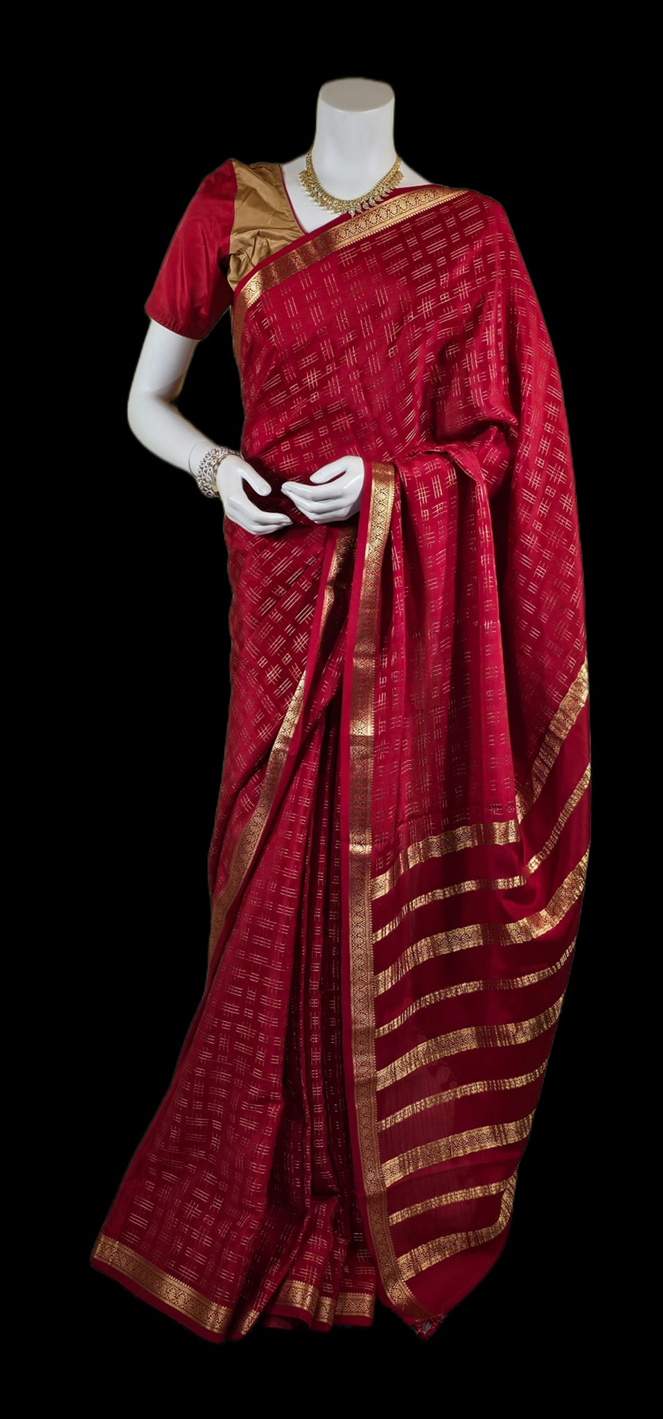 MS012324001 - Mysore Silk with Stitched Blouse