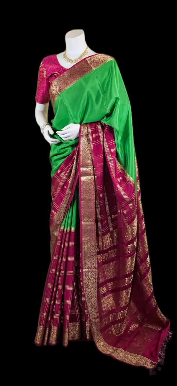 MS012324003 - Mysore Silk with Stitched Blouse