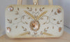 MYUS113 - Cream Color Clutch Bag with Sequins and Pearls
