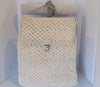 MYUS124 - Cream Color Crochet Bag with a metal handle